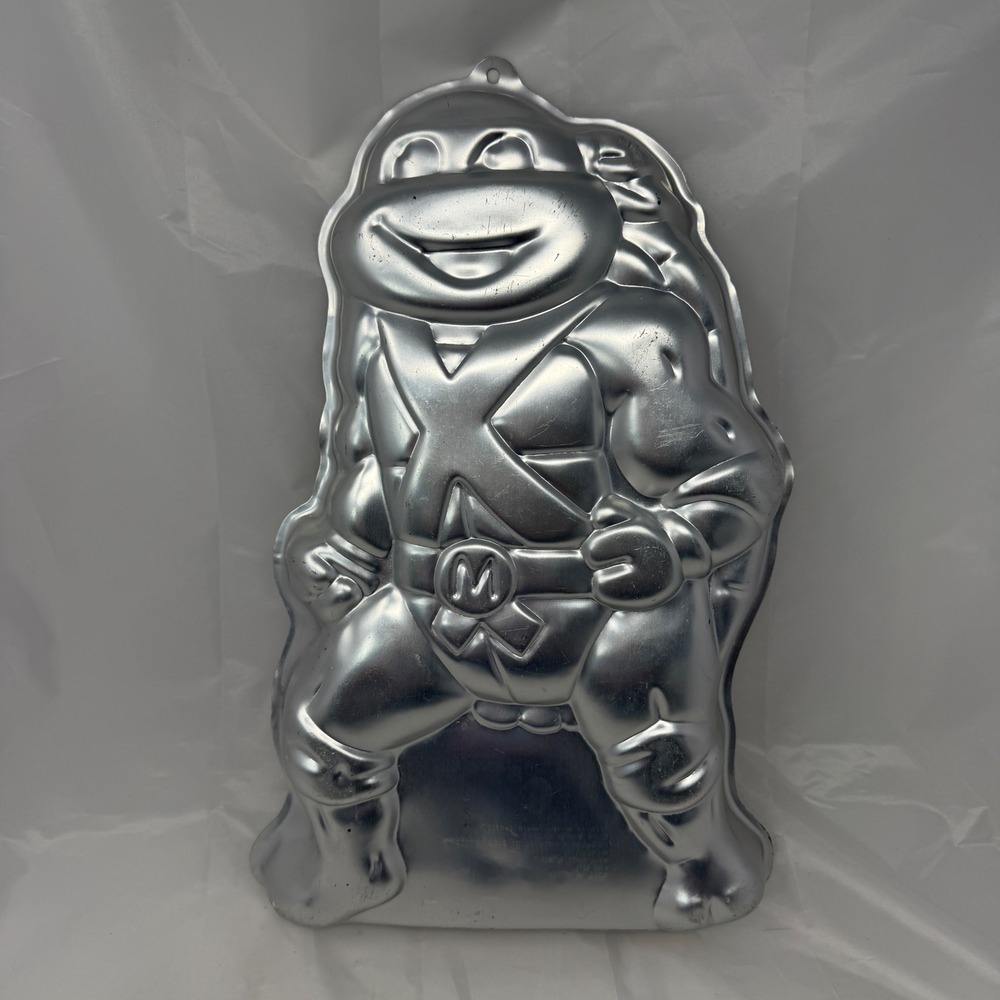 Vintage 1989 Wilton TMNT Michelangelo Cake Pan 2105-3075 Aluminum Ninja Turtles